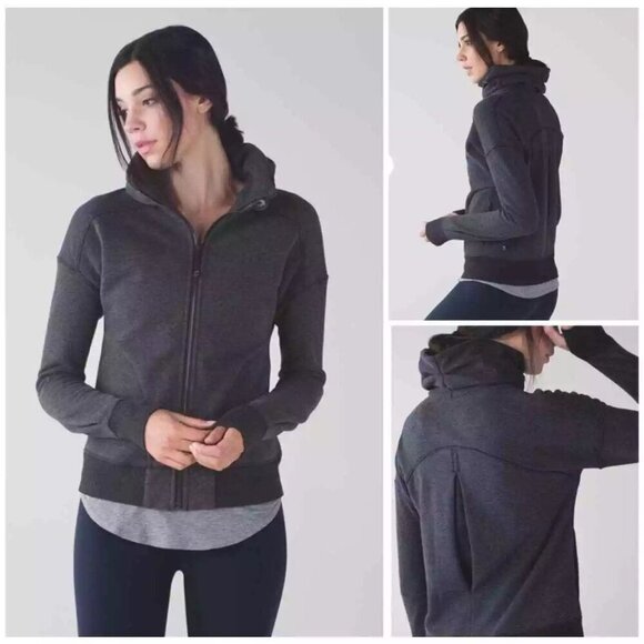 Lululemon charcoal gray sweat jacket Hug It Out - Picture 2 of 9